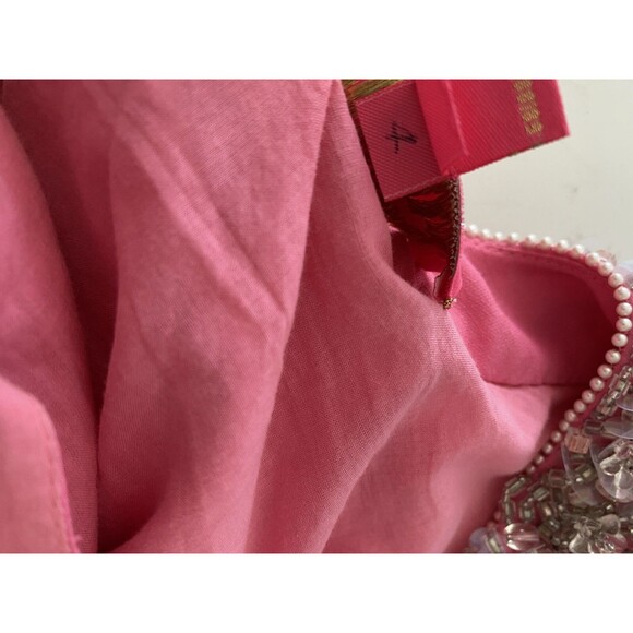 Lilly Pulitzer Jubilee Collection Beaded Shift Dress Pink White 4 Small - Picture 11 of 11